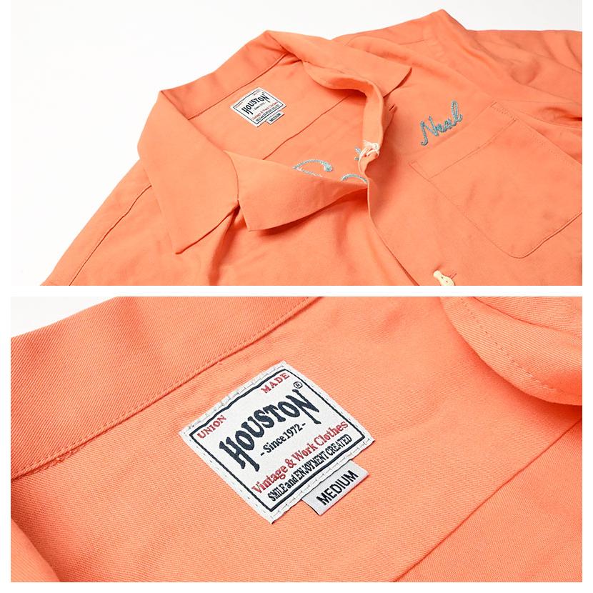 HOUSTON（ヒューストン） 長袖 ボーリングシャツ NEW JERSEY 刺繍