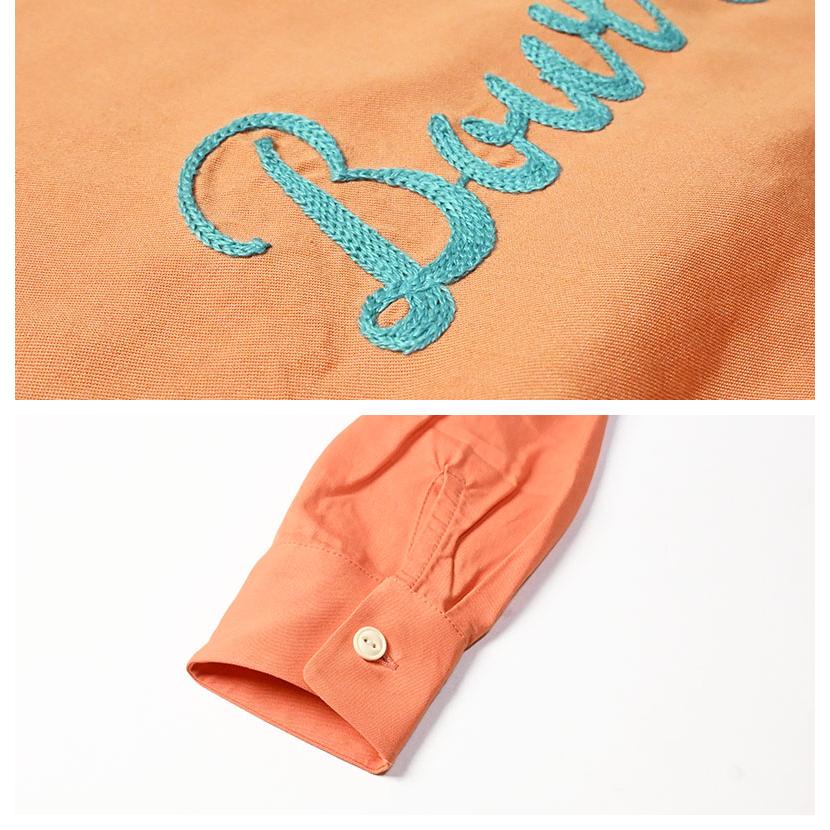 HOUSTON（ヒューストン） 長袖 ボーリングシャツ NEW JERSEY 刺繍