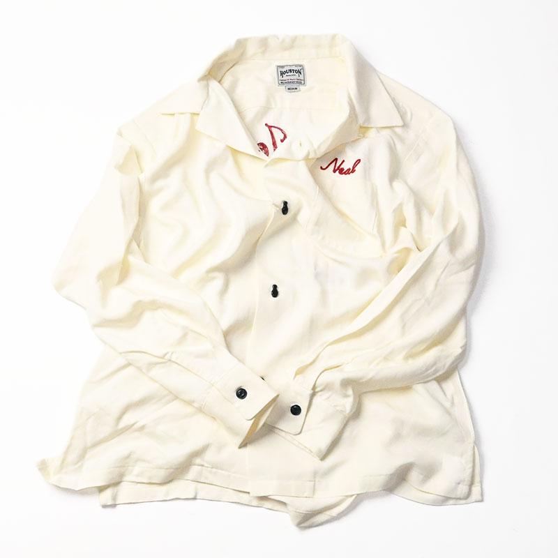 HOUSTON（ヒューストン） 長袖 ボーリングシャツ NEW JERSEY 刺繍