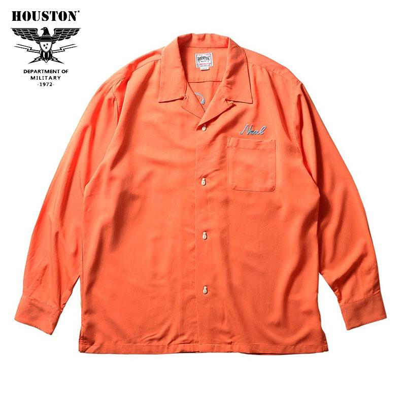 HOUSTON（ヒューストン） 長袖 ボーリングシャツ NEW JERSEY 刺繍