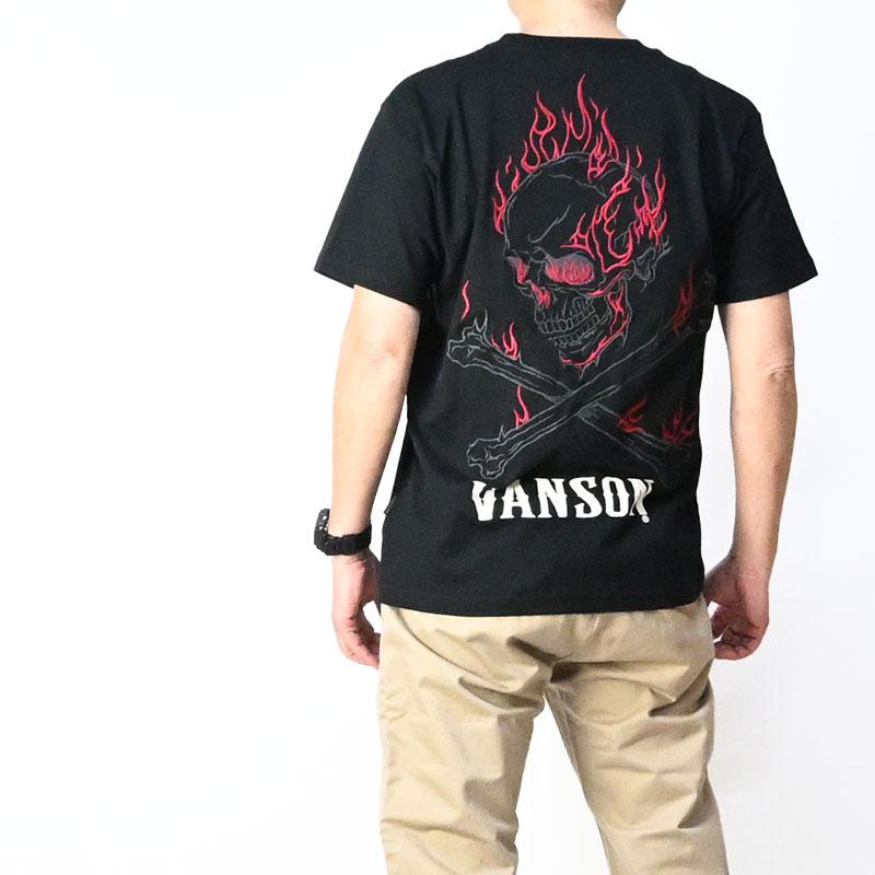 VANSON（バンソン） 半袖 Tシャツ CROSS BONE SKULL クロスボーン