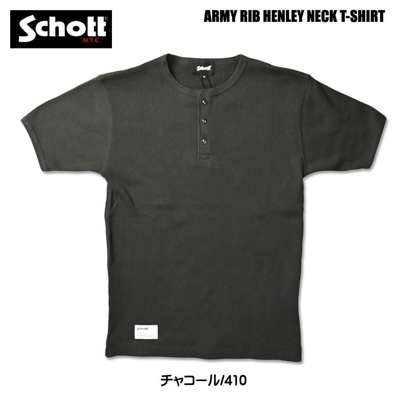 Schott N.Y.C（ショット） Schott アーミー リブ ヘンリーネック 半袖T