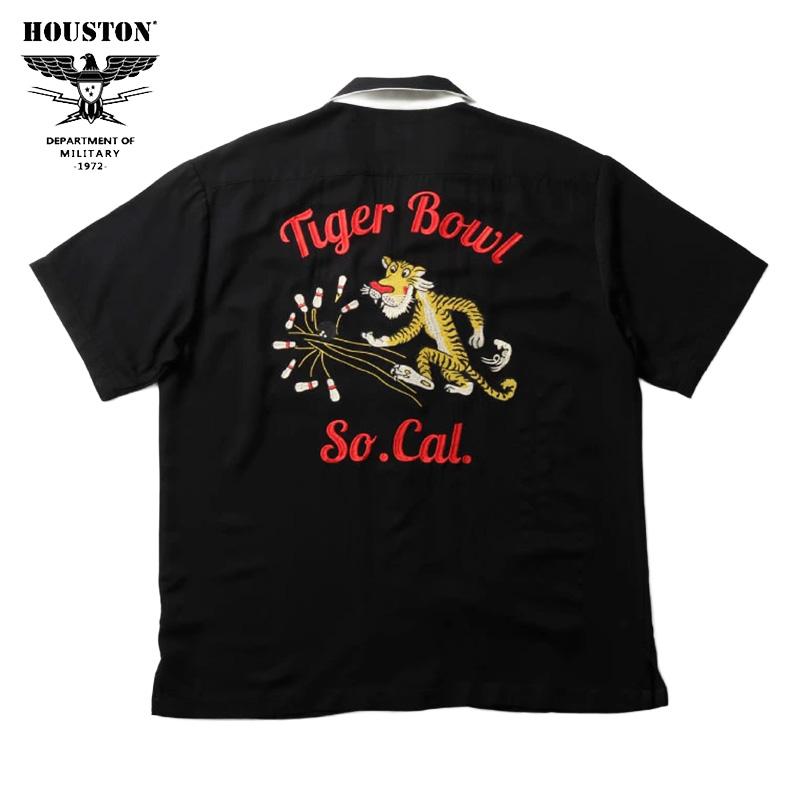 HOUSTON（ヒューストン） ボーリングシャツ TIGER 刺繍 半袖シャツ