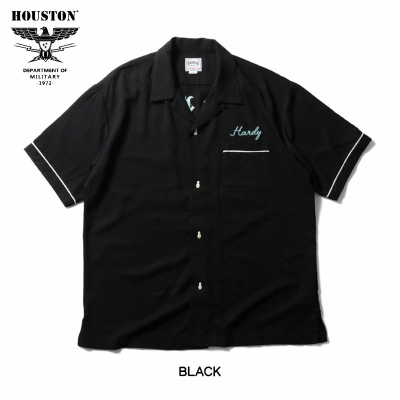 新品タグ付き＊HOUSTON パイルボーリングシャツ ブラック XL HOUSTON（ヒューストン） PILE BOWLING SHIRT(VIETNAM) / パイル