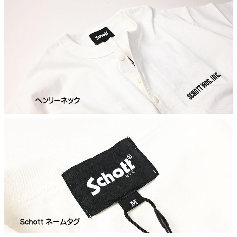 Schott N.Y.C（ショット） Schott 半袖 ヘンリーネックTシャツ TIME