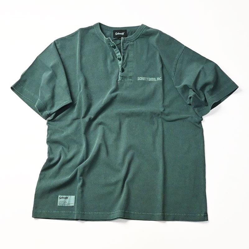 Schott N.Y.C（ショット） Schott 半袖 ヘンリーネックTシャツ TIME