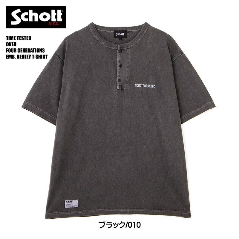 Schott N.Y.C（ショット） Schott 半袖 ヘンリーネックTシャツ TIME