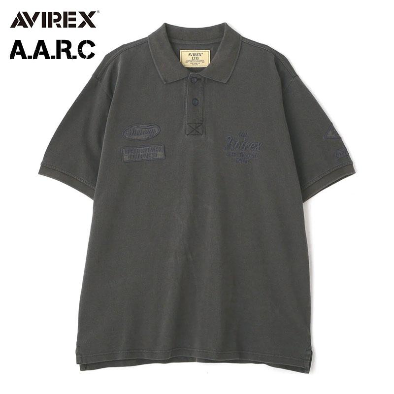 AVIREX アビレックス 半袖ポロシャツ A.A.R.C 刺繍 ししゅう ミリタリー メンズ 783-6136002の画像