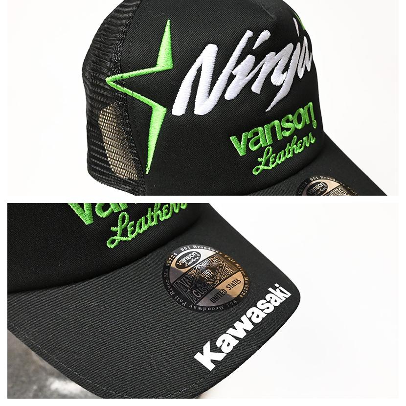 VANSON（バンソン） VANSON x KAWASAKI x カワサキ コラボ 刺繍