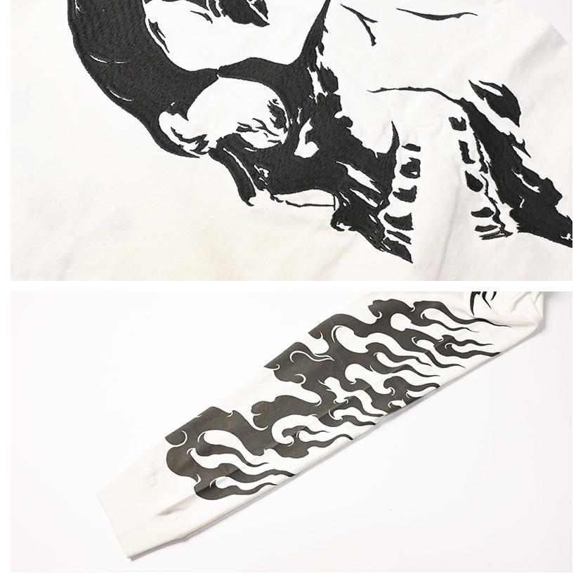 VANSON（バンソン） 長袖Tシャツ SKULL スカル ロンT 刺繍 プリント