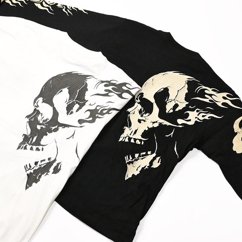 VANSON（バンソン） 長袖Tシャツ SKULL スカル ロンT 刺繍 プリント