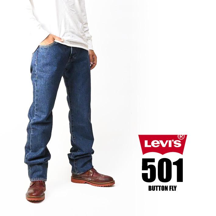 Levi's ストレートデニム インディゴブルー ボタンフライ Levi's（リーバイス） 501 ボタンフライ レギュラーストレート LEVI'S