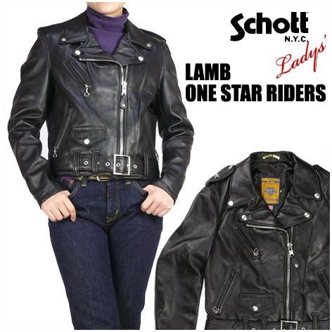 Schott Lady's ショット 218W ラム ワンスターライダースジャケット 