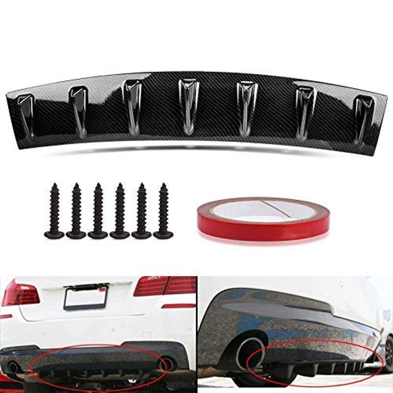 車用 リアバンパースポイラー リアディフューザー シャークフィン アンダーカバー カスタム外装パーツ ドレスアップ 汎用 カーボン 7 T8idxsaper 車 バイク 自転車 Valleymill Com