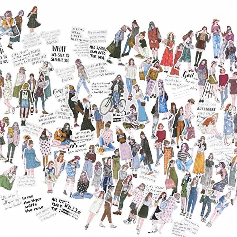 割り引き Neostylex フレークシール シール かわいい おしゃれ 女の子 コラージュ 素材 英字 手帳 大量 デコシール 100枚 46枚入 Aynaelda Com