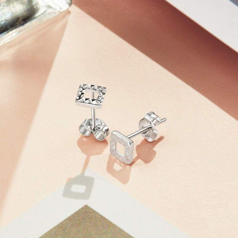 【即購入⭕️】 FANCIME プラチナ Pt950 ピアス レディース メンズ 正方形 ひし形 ダイヤモンド カット ラッピング済み 男女兼用 ギフトラッ 【XU2046975654】(12136円)