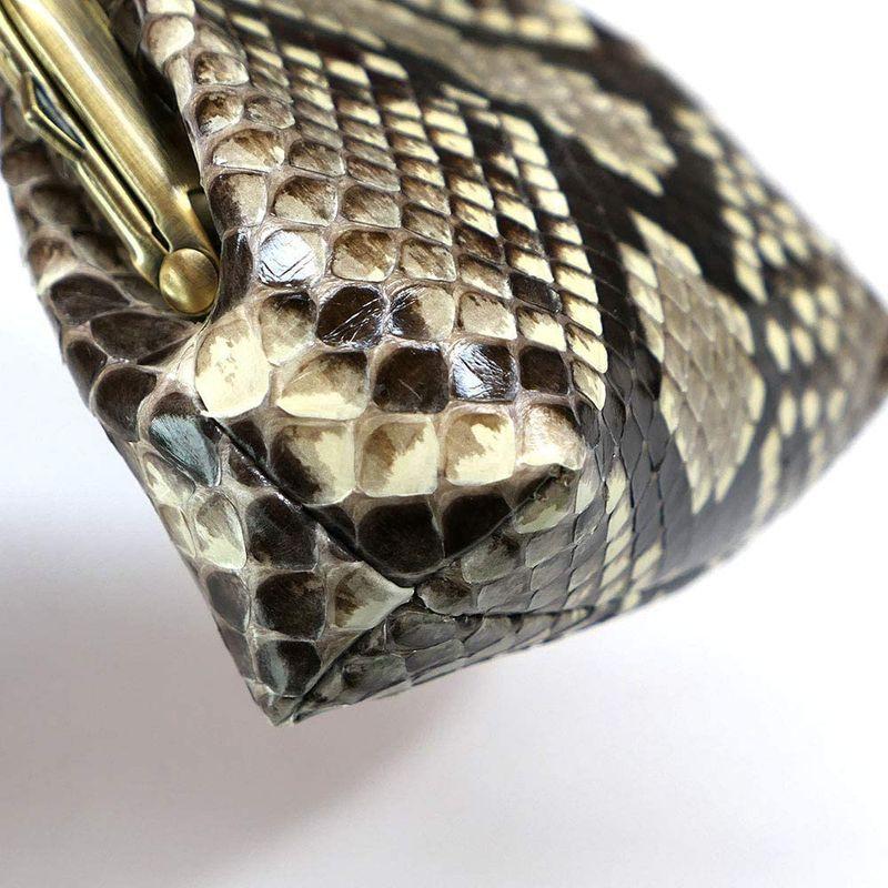 Nc1157 本革 がま口 小銭入れ コインケース 小物入れ 小銭入れ マルチケース 本革 パイソン革 レディースファッション ヘビ革 グレージング 蛇革 Sanskrit 白黒 ナチュラル 安い公式