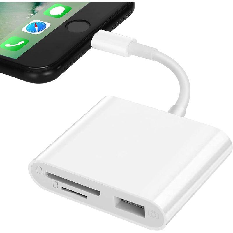 iPhone iPad カードリーダー 4in1　SD USB 接続 転送