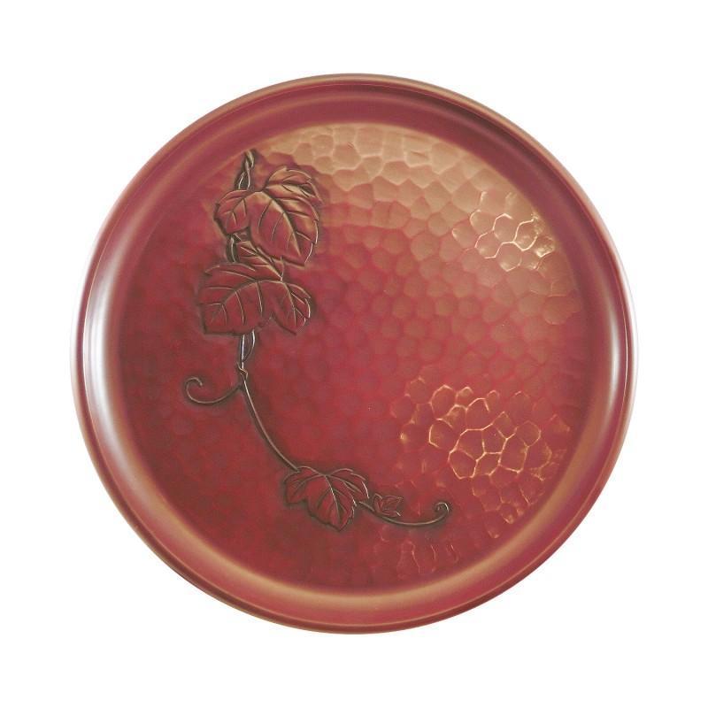 鎌倉彫 8寸丸盆 つた 伝統工芸品 お盆 おしゃれ プレゼント 贈り物 ギフト お祝い お中元 お返し 退職 結婚 記念日 喜寿 米寿父の日