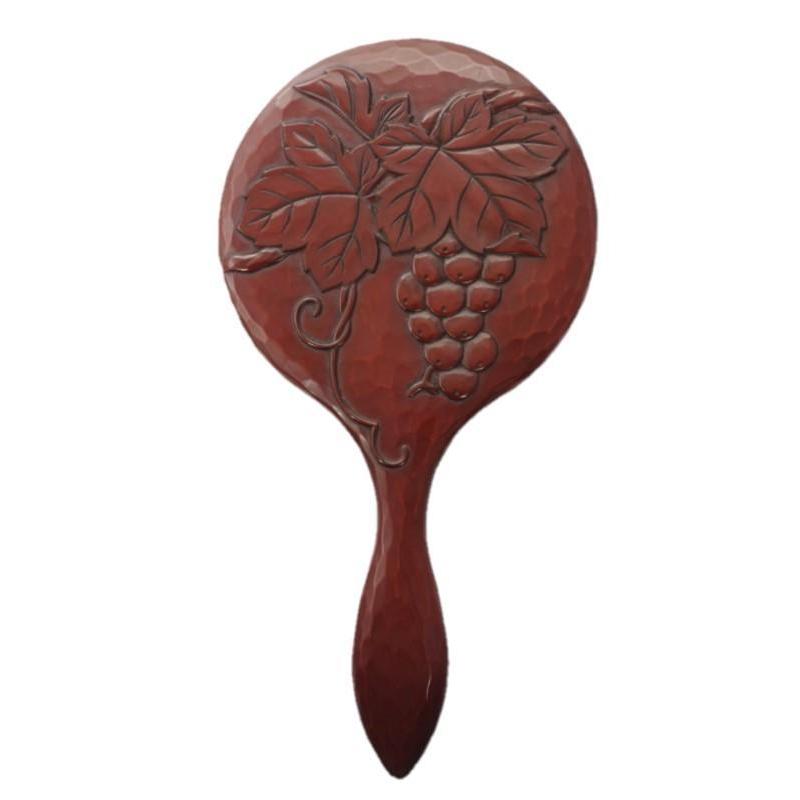 鎌倉彫 中手鏡 ぶどう 伝統工芸品 手鏡 おしゃれ プレゼント 贈り物 ギフト お祝い お中元 お返し 退職 結婚 記念日 喜寿 米寿父の日