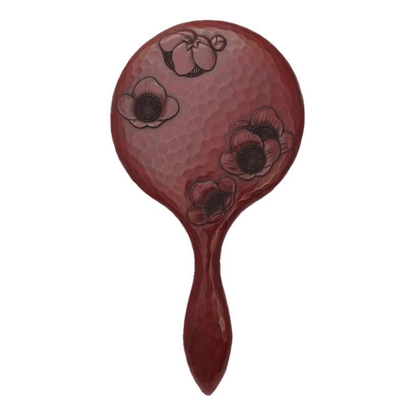 鎌倉彫 中手鏡 梅ちらし 伝統工芸品 手鏡 おしゃれ プレゼント 贈り物 ギフト お祝い お中元 お返し 退職 結婚 記念日 喜寿 米寿父の日