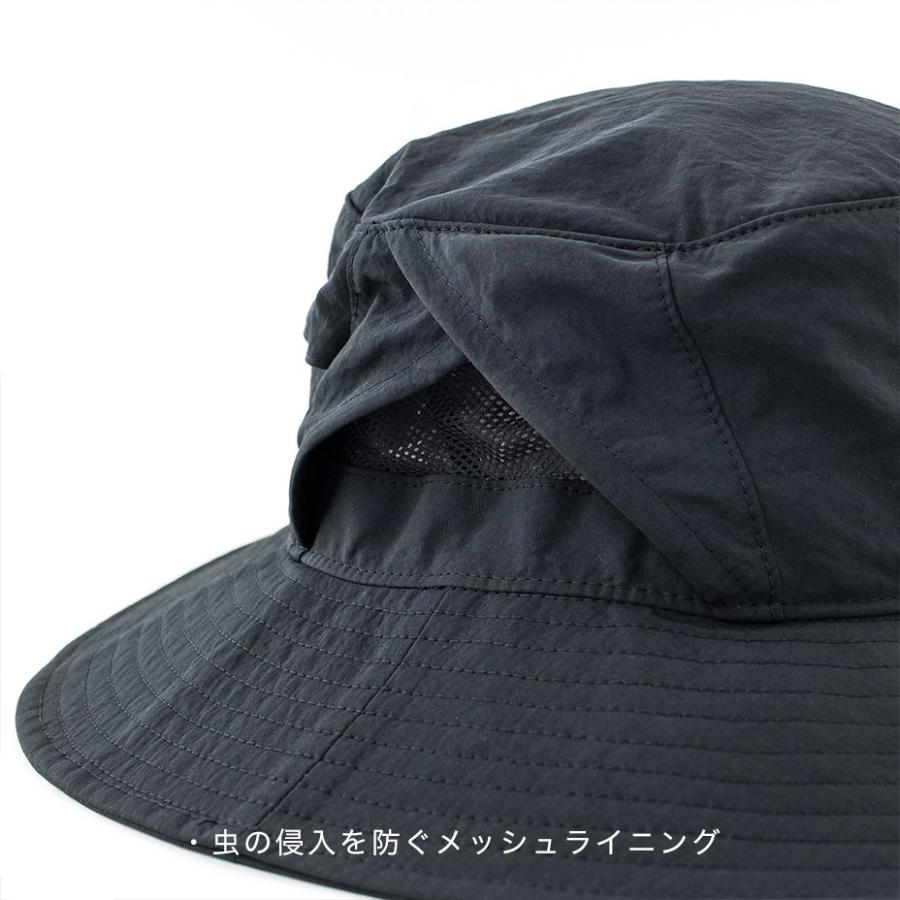 帽子 メンズ レディース flow hat フローハット 50代 夏 ハット 60代 おしゃれ 涼しい uv 日よけ 紐付き トレッキングハット アウトドア 防臭 黒 ブラック｜sansuiya｜10