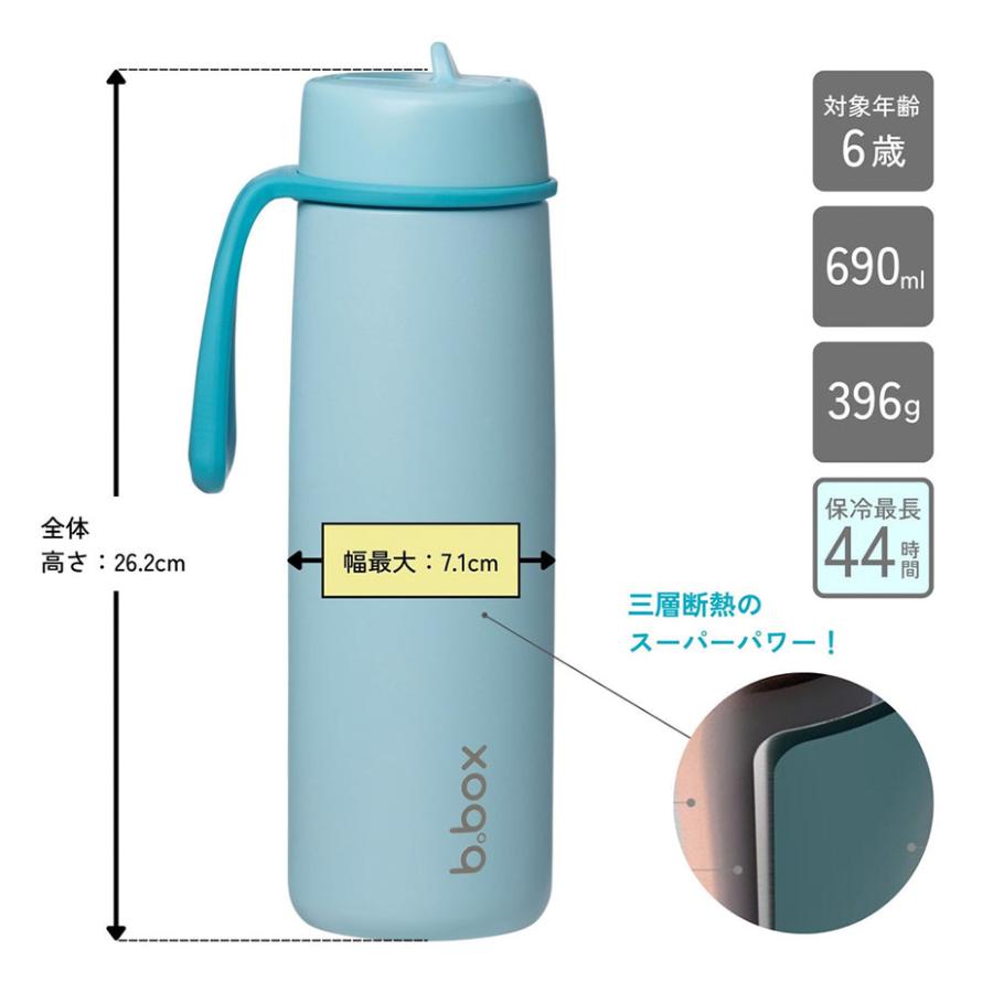 b.box（ビーボックス） 水筒 ステンレス ストロー フリップトップ