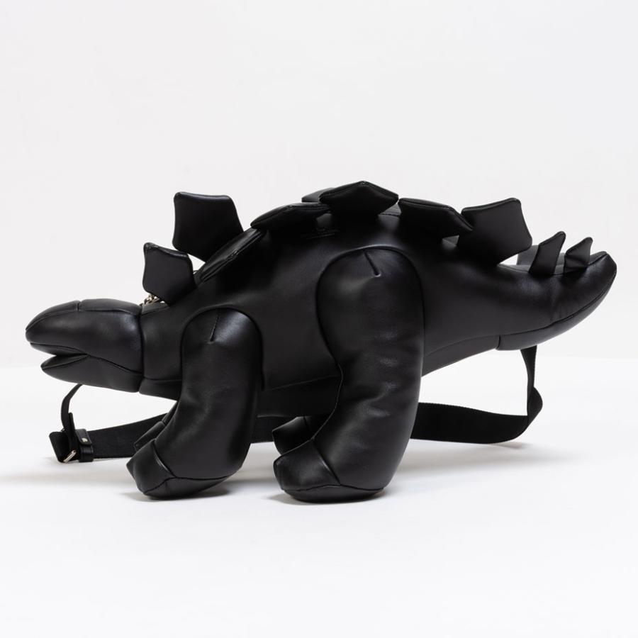 ミハラヤスヒロ maison mihara yasuhiro アニマルバッグ ショルダーバッグ 大きめ 斜めがけ レザー 本革 ネックポーチ 恐竜 ステゴサウルス ブラック 黒 鞄の画像