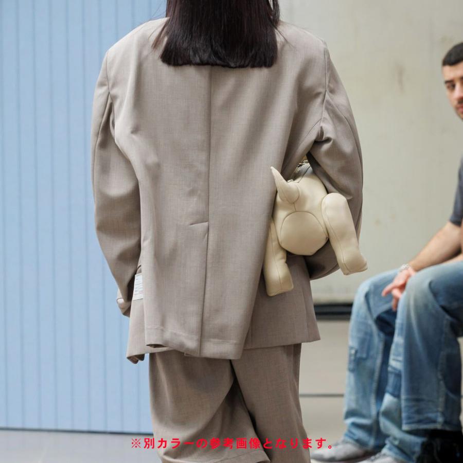 ミハラヤスヒロ maison mihara yasuhiro アニマルバッグ ショルダーバッグ 大きめ 斜めがけ レザー 本革 ネックポーチ 犬 ダックスフント ブラック 黒 鞄の画像