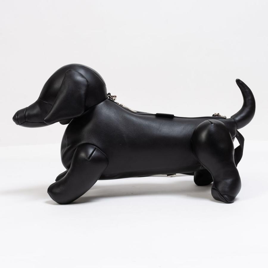 ミハラヤスヒロ maison mihara yasuhiro アニマルバッグ ショルダーバッグ 大きめ 斜めがけ レザー 本革 ネックポーチ 犬 ダックスフント ブラック 黒 鞄の画像
