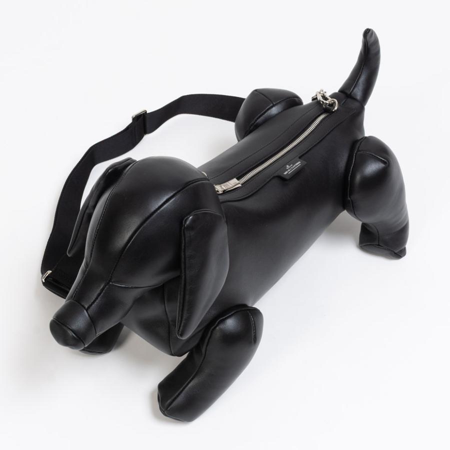 ミハラヤスヒロ maison mihara yasuhiro アニマルバッグ ショルダーバッグ 大きめ 斜めがけ レザー 本革 ネックポーチ 犬 ダックスフント ブラック 黒 鞄の画像