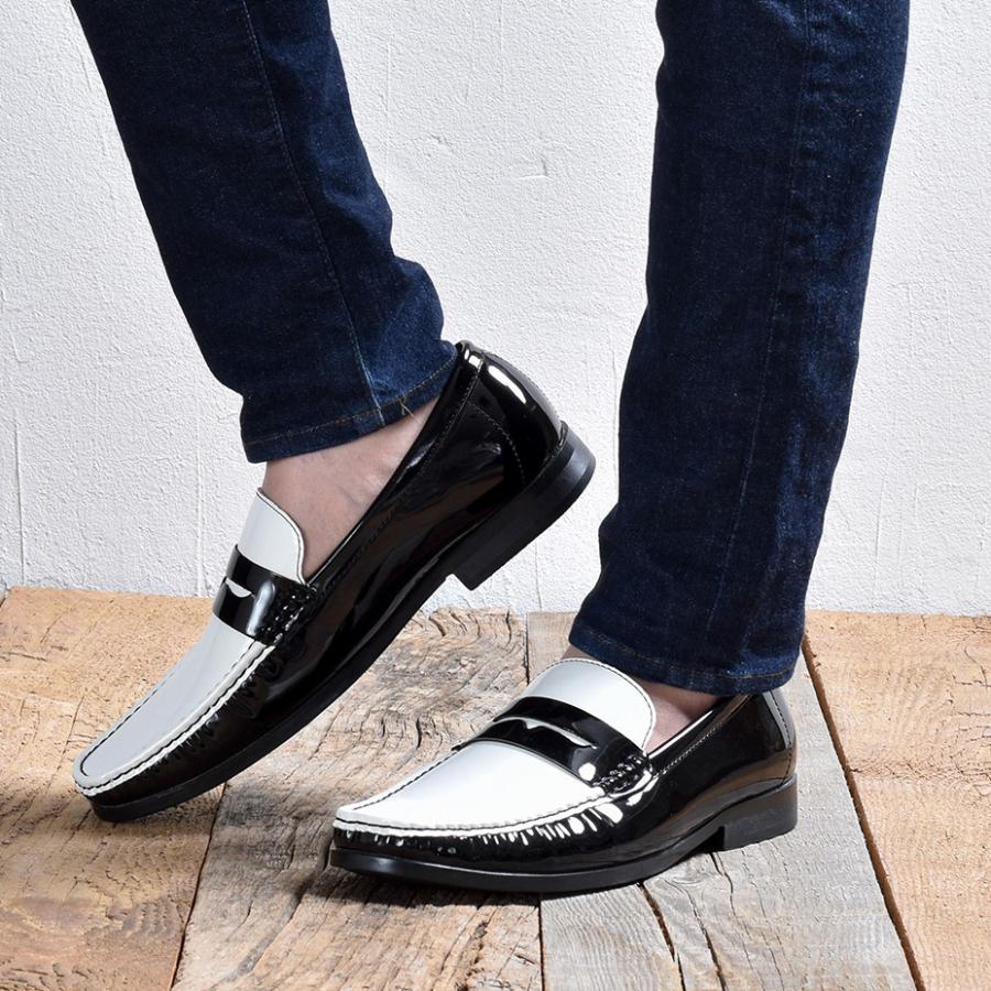 N°21 ブラック・ホワイト ローファー AN by LUCIUS（アンバイルシウス） ローファー メンズ おしゃれ