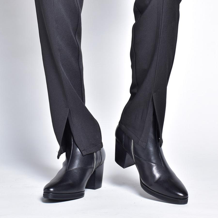 おしゃれなヒールブーツ 13cmヒール 厚底プラットフォームストレッチショートブーツ[品番