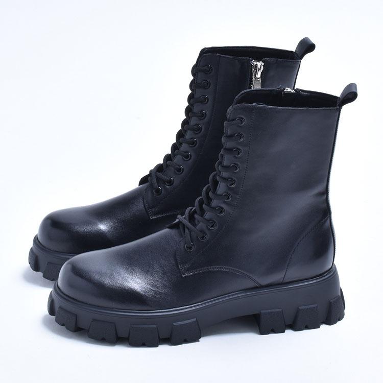 endevice（エンデヴァイス） ブーツ メンズ 本革 厚底 レースアップ