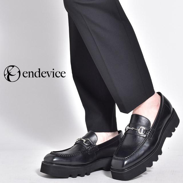 本革 職人手作り ローファー 厚底 レザーシューズ 牛革革靴 紳士靴 endevice（エンデヴァイス） ローファー メンズ 厚底 革靴 本革 ビット