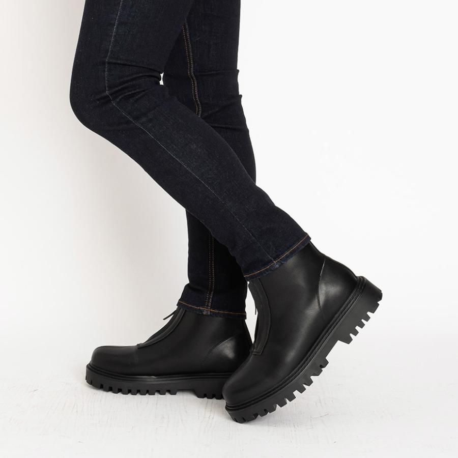 メンズブーツ endevice ショートブーツ メンズ フロントジップブーツ センター