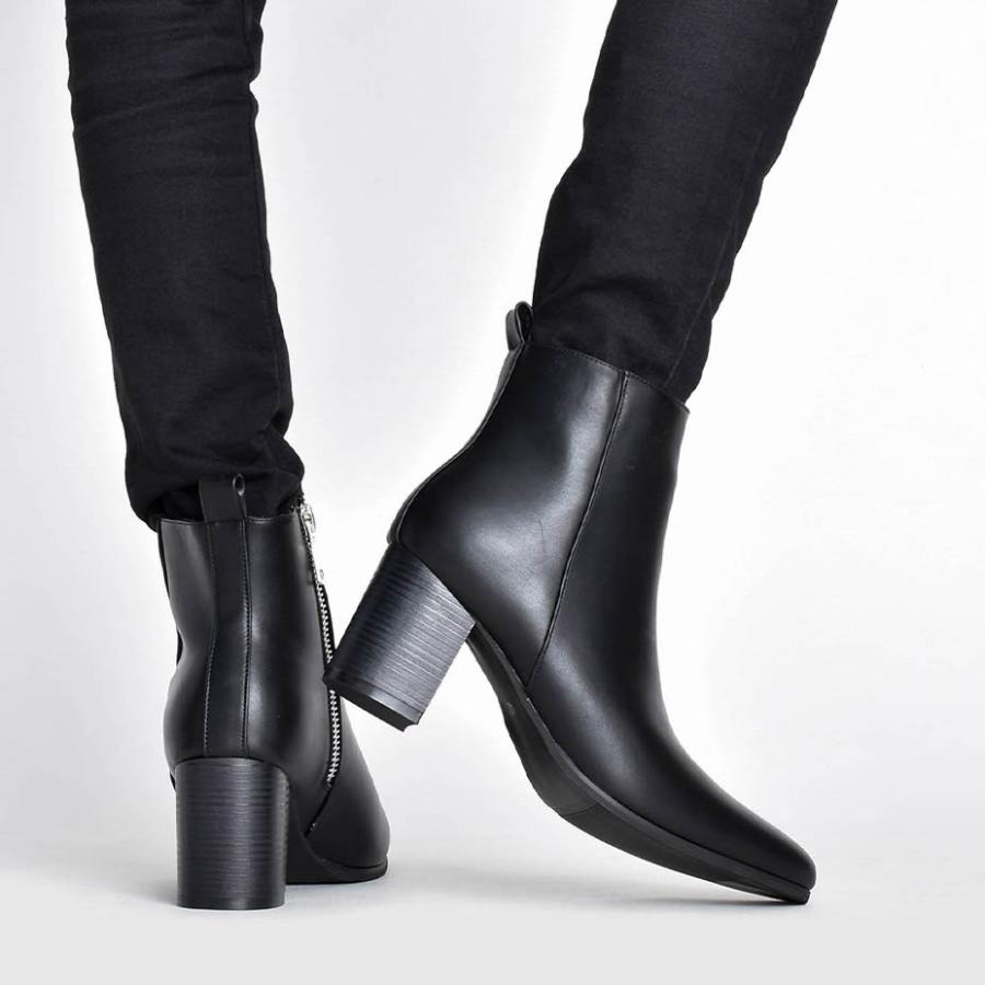 SVEC（シュベック） ブーツ メンズ ブランド 厚底 革 ショートブーツ