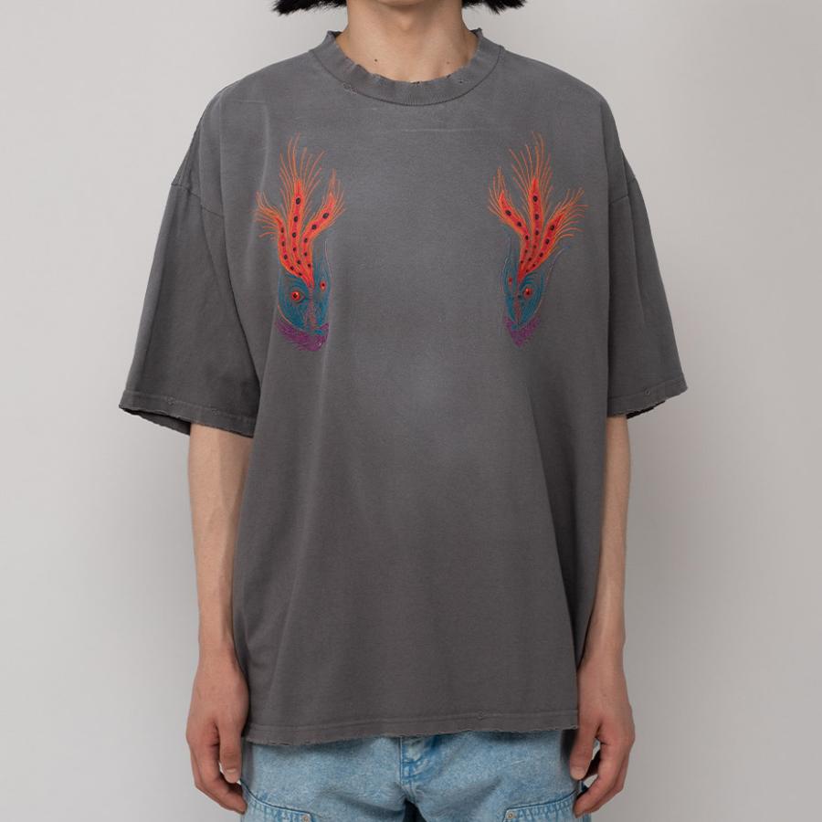 Embroidery Tee G10TS031 Tシャツ 半袖 ゆったり メンズ レディース オーバーサイズ ビックシルエット おしゃれ カジュアル 刺繍 ダメージ加工 ユニセックス｜sansuiya｜06