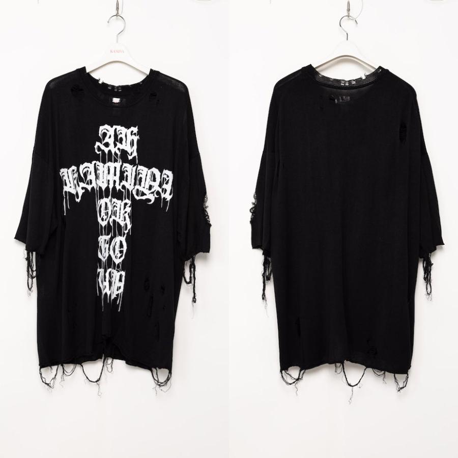 KAMIYA カミヤ Words Printed Knit Tee Tシャツ メンズ レディース