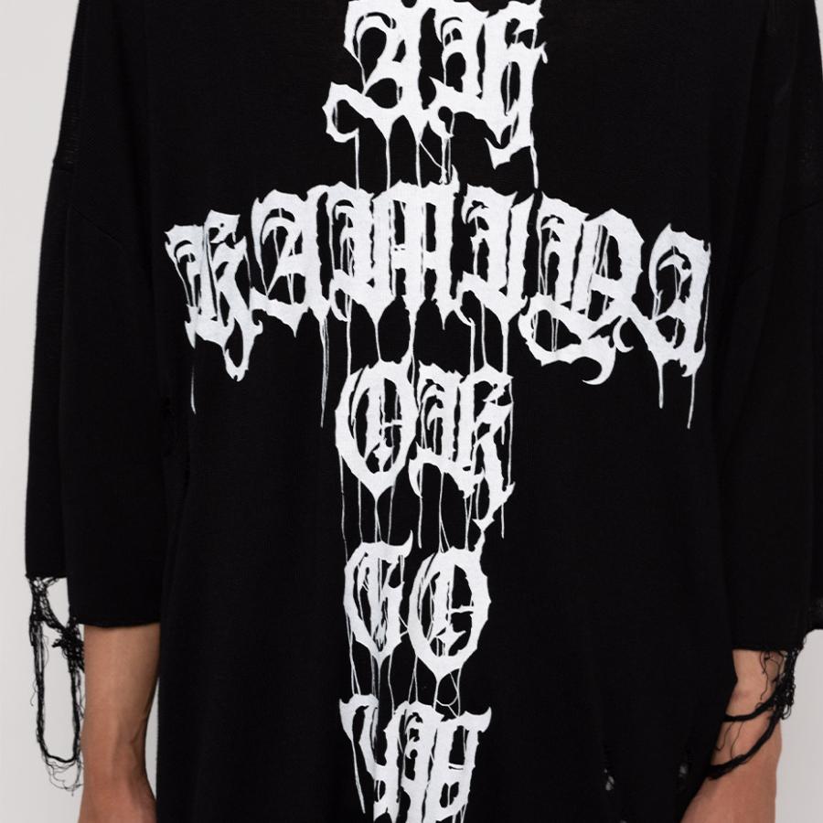 KAMIYA カミヤ Words Printed Knit Tee Tシャツ メンズ レディース