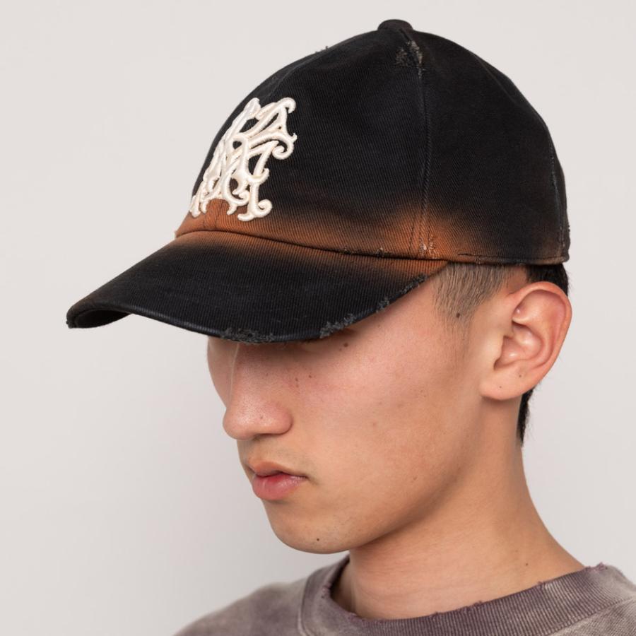 KAMIYA かみや キャップ 黒オレンジグラデーションキャップ 新品未使用 KAMIYA キャップ メンズ 深め つば長 ブランド レディース 帽子 ユニ