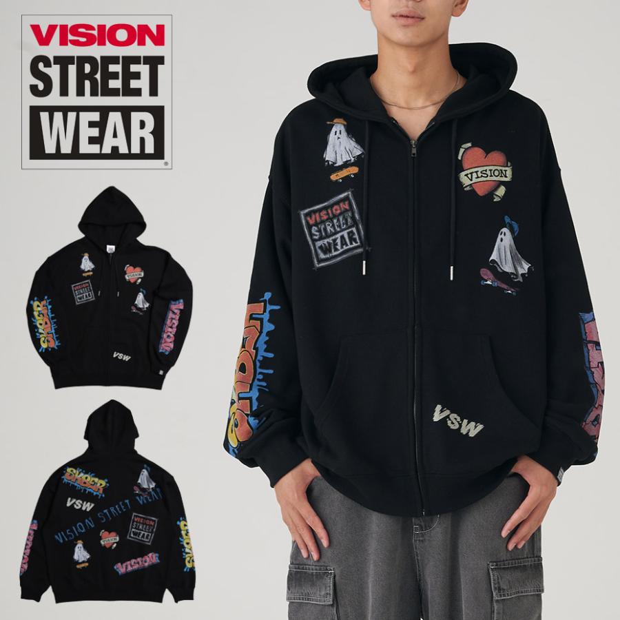 trendt vision リバーシブル ジップフーディー 海外ストリート