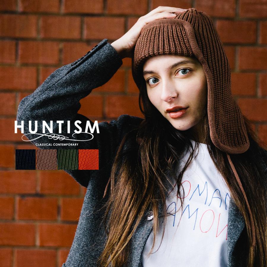HUNTISM フライトキャップ レディース メンズ ボンバーキャップ ニット