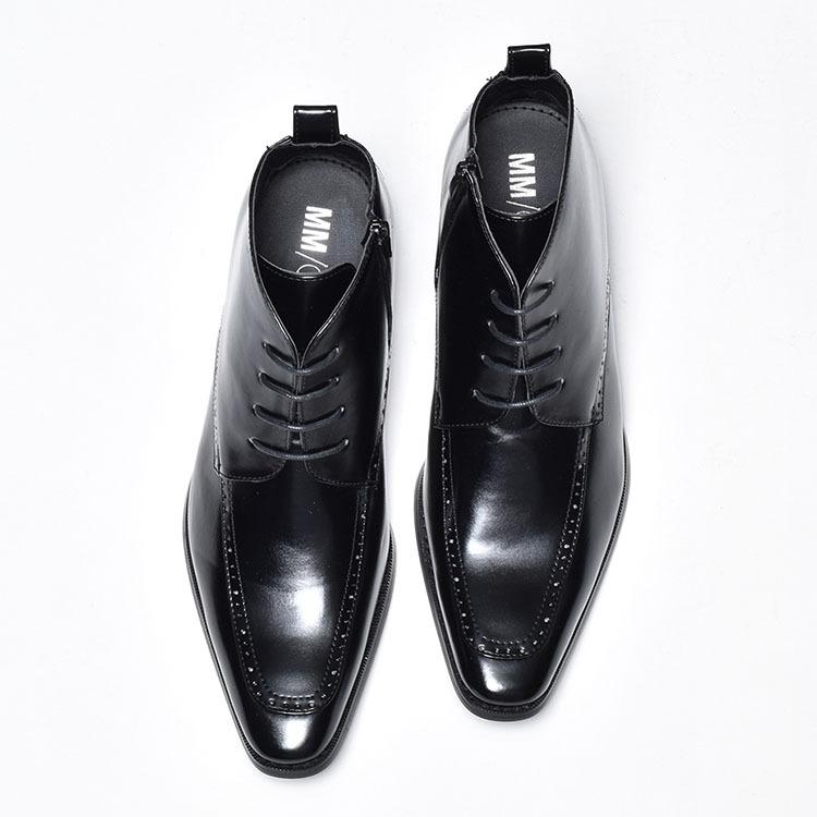 シークレットブーツ レディース メンズ 9cm ショートブーツ 足が疲れない 黒 厚底 40代 50代 歩きやすい ショート ヒール ユニセックス ブラック | SVEC | 08