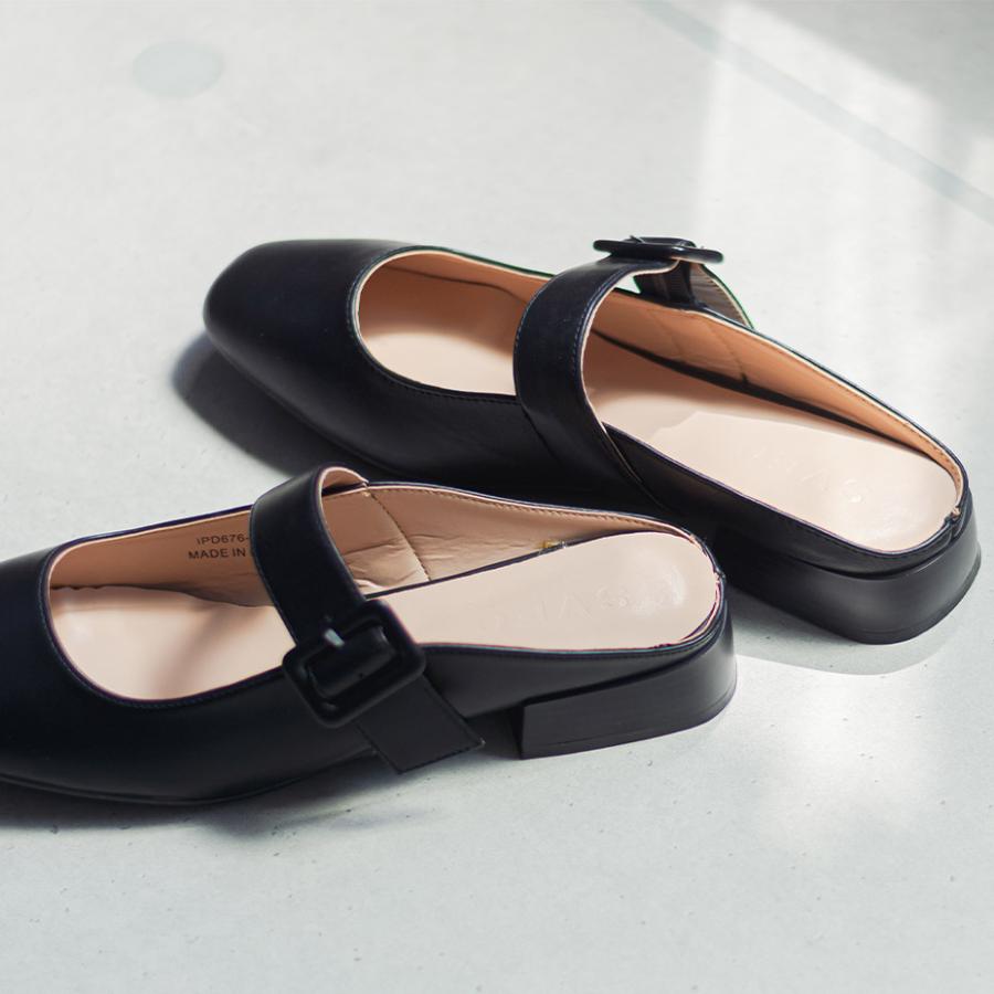  PARTY リボン付き エナメル ブラックミュール Lu ルー パテントレザーボウブレードヒールミュール - ブラック