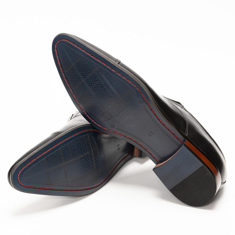 LUCIUS（ルシウス） ビジネスシューズ 本革 メンズ 革靴 黒 スリッポン