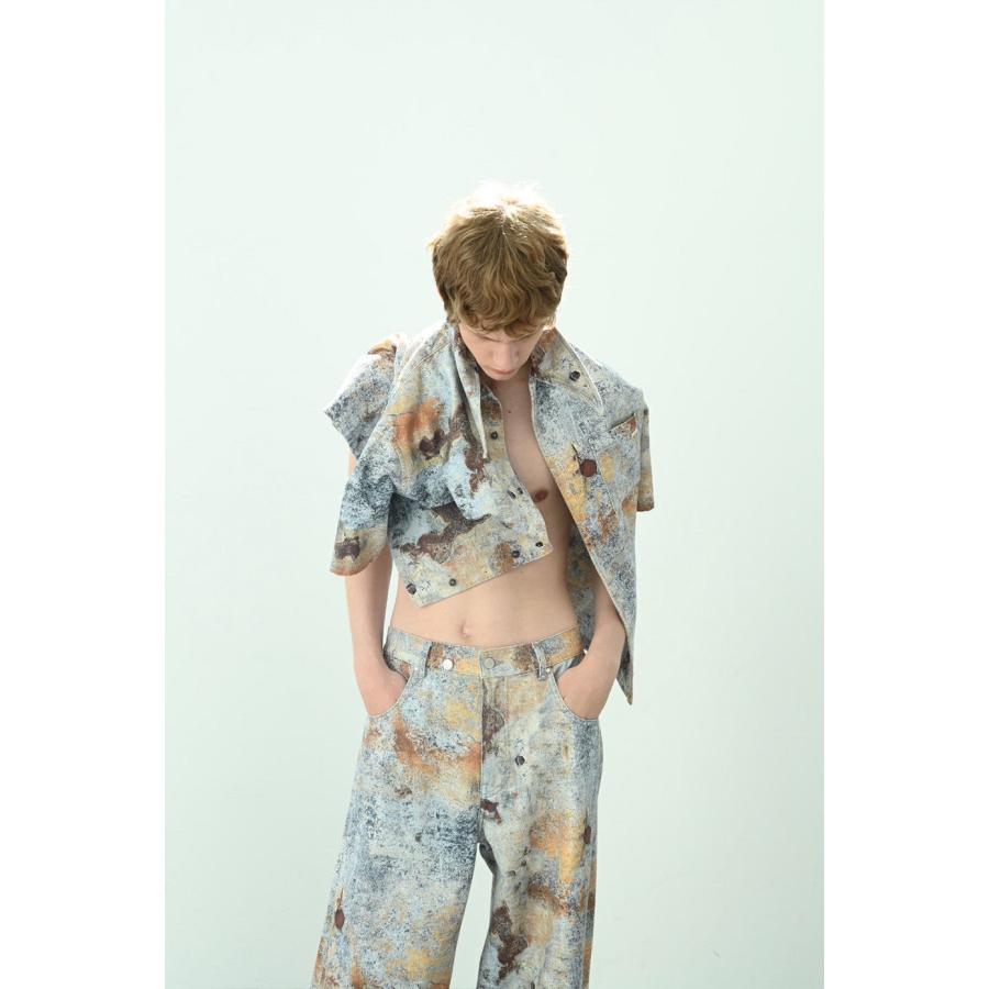 mikage shin ミカゲ シン 錆デニム デニムパンツ メンズ レディース ワイド ウエストゴム イージーパンツ デニム ストレート 国産 日本製の画像