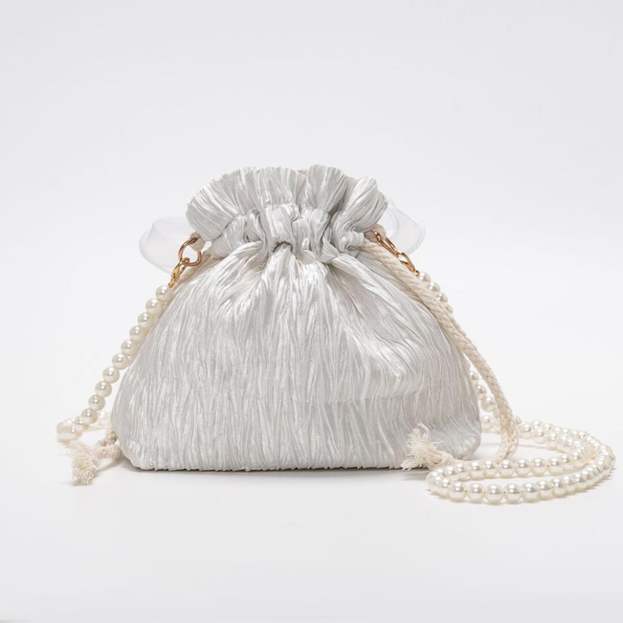 ショルダーバッグ レディース 軽い 斜めがけ 小さめ 軽量 黒 巾着 ハンドバッグ 2way おしゃれ パール ストラップ 結婚式 可愛い かわいい ブラック 白 ホワイト |  | 05