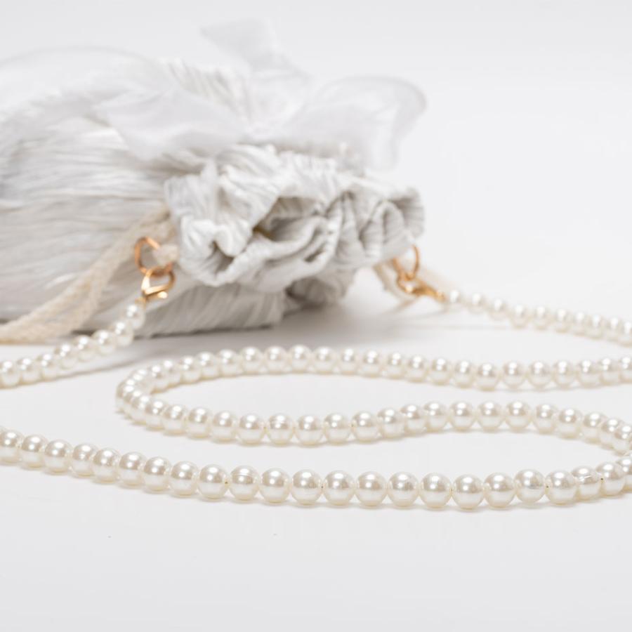 nuit 巾着バッグ ショルダーバッグ パールストラップ付き nuit 巾着バッグ ショルダーバッグ パールストラップ付き