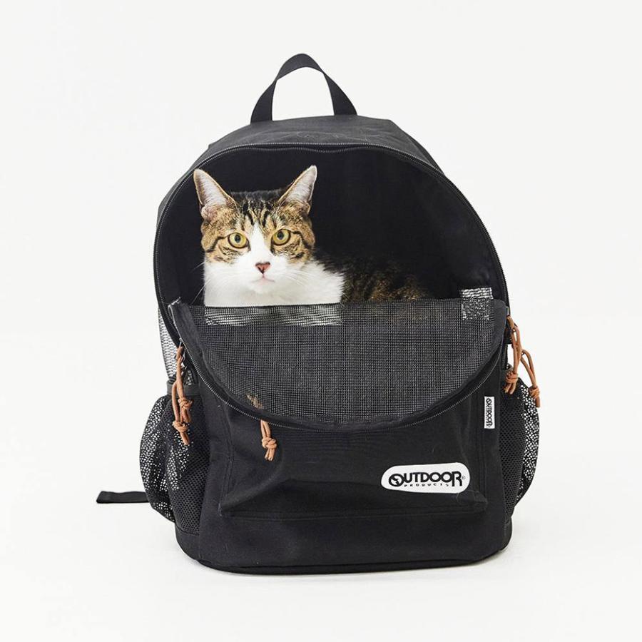 猫 バッグ ?リュック ペット アウトドア 通院 旅行 かわいい ?ブラックi OUTDOOR PRODUCTS ペットキャリーバッグ ペットキャリーリュック